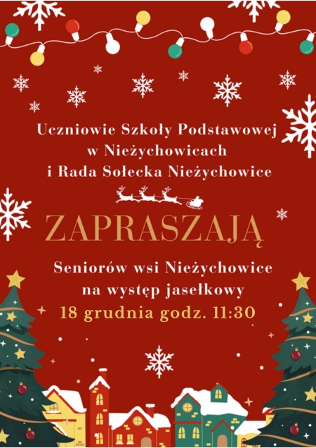 ZAPRASZAMY SENIORÓW WSI NIEŻYCHOWICE